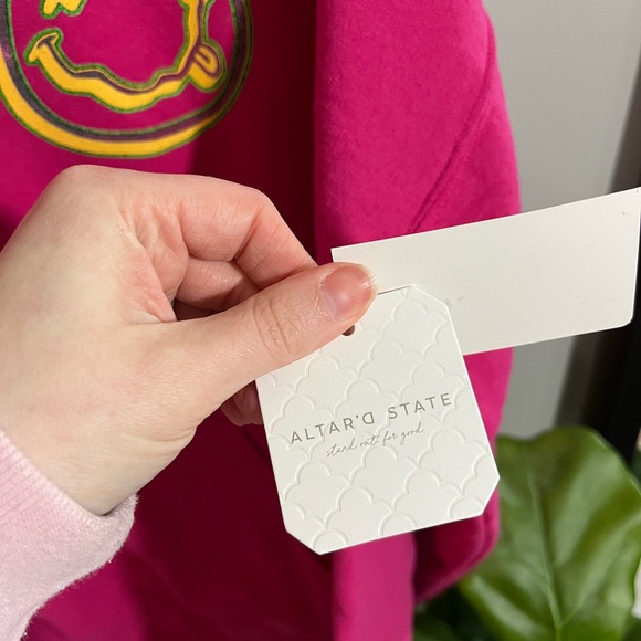 Nirvana Hoodie pink from Altar’d State NWT size M/L - Picture 3 of 6